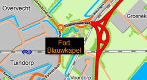 kaart fort blauwkapel